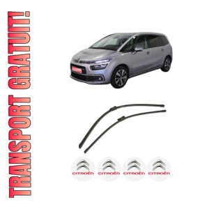 Set stergatoare auto CITROEN GRAND C4 SPACETOURER (3A_, 3E_) din 2018-2019, pentru parbriz auto, 2 bucati, Bosch Aerotwin, din cauciuc siliconat rezistent, 4 Stickere Auto CITROEN