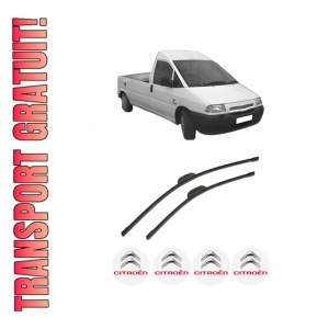 Set stergatoare auto CITROEN JUMPY I Platform/Chassis (BU_, BV_, BW_, BX_) din 1999-2006, pentru parbriz auto, 2 bucati, Bosch Aerotwin Retrofit, din cauciuc siliconat rezistent, 4 Stickere Auto CITROEN