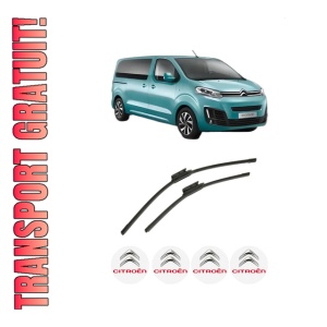 Set stergatoare auto CITROEN SPACETOURER Bus (V_) din 2016-2023, pentru parbriz auto, 2 bucati, Bosch Aerotwin, din cauciuc siliconat rezistent, 4 Stickere Auto CITROEN