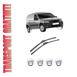 Set stergatoare auto DACIA LOGAN EXPRESS (FS_) din 2007-2012, pentru parbriz auto, 2 bucati, Bosch Aerotwin Retrofit, din cauciuc siliconat rezistent, 4 Stickere Auto DACIA