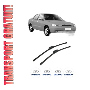 Set stergatoare auto DAEWOO NUBIRA Saloon (J100) din 1997-2000, pentru parbriz auto, 2 bucati, Bosch Aerotwin Retrofit, din cauciuc siliconat rezistent, 4 Stickere Auto DAEWOO