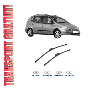 Set stergatoare auto DAEWOO TACUMA / REZZO (U100) din 2000-2004, pentru parbriz auto, 2 bucati, Bosch Aerotwin Retrofit, din cauciuc siliconat rezistent, 4 Stickere Auto DAEWOO