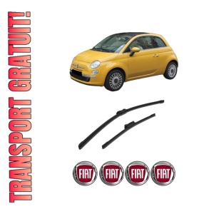 Set stergatoare auto FIAT 500 C (312_) din 2009-2020, pentru parbriz auto, 2 bucati, Bosch Aerotwin, din cauciuc siliconat rezistent, 4 Stickere Auto FIAT