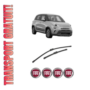 Set stergatoare auto FIAT 500L (351_, 352_) din 2012-2018, pentru parbriz auto, 2 bucati, Bosch Aerotwin, din cauciuc siliconat rezistent, 4 Stickere Auto FIAT
