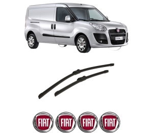 Set stergatoare auto FIAT DOBLO Bus (263_) din 2010-2023, pentru parbriz auto, 2 bucati, Bosch Aerotwin, din cauciuc siliconat rezistent, 4 Stickere Auto FIAT - Img 2
