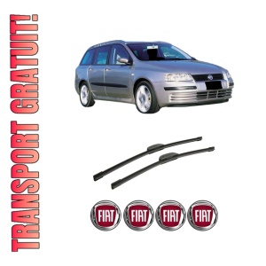 Set stergatoare auto FIAT STILO (192_) din 2001-2007, pentru parbriz auto, 2 bucati, Bosch Aerotwin Retrofit, din cauciuc siliconat rezistent, 4 Stickere Auto FIAT