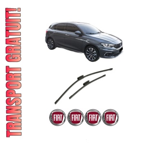 Set stergatoare auto FIAT TIPO Hatchback (356_, 357_) din 2016-2022, pentru parbriz auto, 2 bucati, Bosch Aerotwin Multi, din cauciuc siliconat rezistent, 4 Stickere Auto FIAT