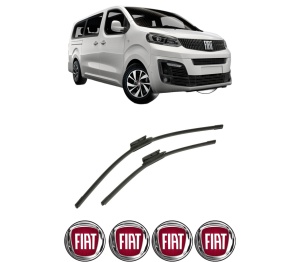 Set stergatoare auto FIAT ULYSSE Bus din 2022-2023, pentru parbriz auto, 2 bucati, Bosch Aerotwin, din cauciuc siliconat rezistent, 4 Stickere Auto FIAT - Img 2