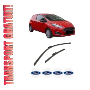 Set stergatoare auto FORD FIESTA VII Van din 2018-2020, pentru parbriz auto, 2 bucati, Bosch Aerotwin, din cauciuc siliconat rezistent, 4 Stickere Auto FORD