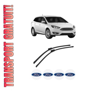 Set stergatoare auto FORD FOCUS III Estate Van din 2012-2020, pentru parbriz auto, 2 bucati, Bosch Aerotwin Multi, din cauciuc siliconat rezistent, 4 Stickere Auto FORD