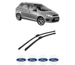 Set stergatoare auto FORD GRAND C-MAX (DXA/CB7, DXA/CEU) din 2010-2019, pentru parbriz auto, 2 bucati, Bosch Aerotwin, din cauciuc siliconat rezistent, 4 Stickere Auto FORD - Img 2