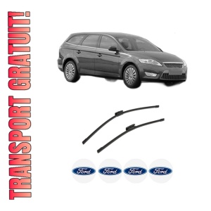 Set stergatoare auto FORD MONDEO IV Turnier (BA7) din 2007-2015, pentru parbriz auto, 2 bucati, Bosch Aerotwin Multi, din cauciuc siliconat rezistent, 4 Stickere Auto FORD