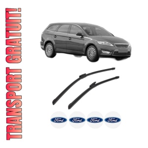 Set stergatoare auto FORD MONDEO IV Turnier (BA7) din 2007-2015, pentru parbriz auto, 2 bucati, Bosch Aerotwin Multi, din cauciuc siliconat rezistent, 4 Stickere Auto FORD