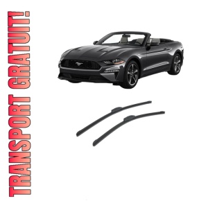 Set stergatoare auto FORD MUSTANG Convertible din 2005-2024, pentru parbriz auto, 2 bucati, Bosch Aerotwin Retrofit, din cauciuc siliconat rezistent, 4 Stickere Auto FORD