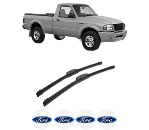 Set stergatoare auto FORD RANGER (ER, EQ, R_) din 1999-2006, pentru parbriz auto, 2 bucati, Bosch Aerotwin Retrofit, din cauciuc siliconat rezistent, 4 Stickere Auto FORD - Img 2