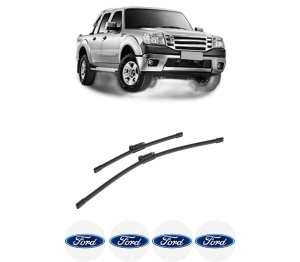 Set stergatoare auto FORD RANGER (TKE) din 2011-2019, pentru parbriz auto, 2 bucati, Bosch Aerotwin, din cauciuc siliconat rezistent, 4 Stickere Auto FORD - Img 2