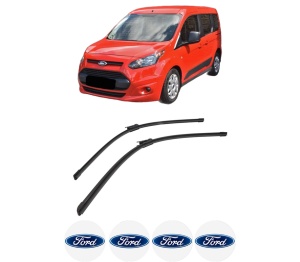 Set stergatoare auto FORD TOURNEO CONNECT / GRAND TOURNEO CONNECT V408 MPV din 2013-2022, pentru parbriz auto, 2 bucati, Bosch Aerotwin, din cauciuc siliconat rezistent, 4 Stickere Auto FORD - Img 2