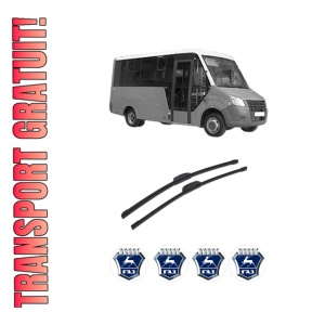 Set stergatoare auto GAZ GAZELLE NEXT Bus din 2013-2019, pentru parbriz auto, 2 bucati, Bosch Aerotwin Retrofit, din cauciuc siliconat rezistent, 4 Stickere Auto GAZ