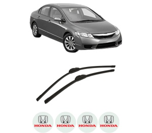 Set stergatoare auto HONDA CIVIC IX Saloon (FB) din 2011-2016, pentru parbriz auto, 2 bucati, Bosch Aerotwin, din cauciuc siliconat rezistent, 4 Stickere Auto HONDA - Img 2