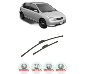 Set stergatoare auto HONDA CIVIC VII Hatchback (EU, EP, EV) din 2000-2005, pentru parbriz auto, 2 bucati, Bosch Aerotwin Retrofit, din cauciuc siliconat rezistent, 4 Stickere Auto HONDA - Img 2
