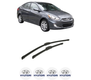 Set stergatoare auto HYUNDAI ACCENT IV Saloon (RB) din 2010-2017, pentru parbriz auto, 2 bucati, Bosch Aerotwin Retrofit, din cauciuc siliconat rezistent, 4 Stickere Auto HYUNDAI - Img 2