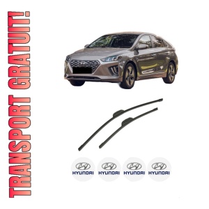 Set stergatoare auto HYUNDAI IONIQ (AE) din 2016-2022, pentru parbriz auto, 2 bucati, Bosch Aerotwin Retrofit, din cauciuc siliconat rezistent, 4 Stickere Auto HYUNDAI