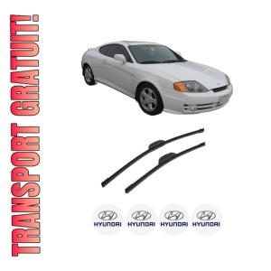 Set stergatoare auto HYUNDAI TIBURON Coupe din 1996-2008, pentru parbriz auto, 2 bucati, Bosch Aerotwin Retrofit, din cauciuc siliconat rezistent, 4 Stickere Auto HYUNDAI