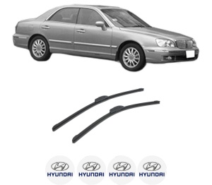 Set stergatoare auto HYUNDAI XG (XG) din 1998-2005, pentru parbriz auto, 2 bucati, Bosch Aerotwin Retrofit, din cauciuc siliconat rezistent, 4 Stickere Auto HYUNDAI - Img 2