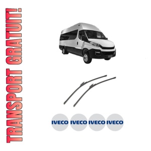Set stergatoare auto Iveco DAILY VI Bus din 2014-2021, pentru parbriz auto, 2 bucati, Bosch Aerotwin, din cauciuc siliconat rezistent, 4 Stickere Auto Iveco