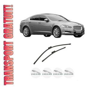 Set stergatoare auto JAGUAR XF II (X260) din 2015-2020, pentru parbriz auto, 2 bucati, Bosch Aerotwin, din cauciuc siliconat rezistent, 4 Stickere Auto JAGUAR
