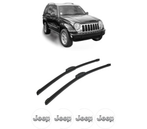 Set stergatoare auto JEEP CHEROKEE (KJ) din 2001-2008, pentru parbriz auto, 2 bucati, Bosch Aerotwin Retrofit, din cauciuc siliconat rezistent, 4 Stickere Auto JEEP - Img 2