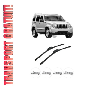 Set stergatoare auto JEEP CHEROKEE (KK) din 2008-2013, pentru parbriz auto, 2 bucati, Bosch Aerotwin Retrofit, din cauciuc siliconat rezistent, 4 Stickere Auto JEEP