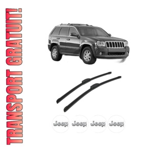Set stergatoare auto JEEP GRAND CHEROKEE III (WH, WK) din 2004-2011, pentru parbriz auto, 2 bucati, Bosch Aerotwin Retrofit, din cauciuc siliconat rezistent, 4 Stickere Auto JEEP