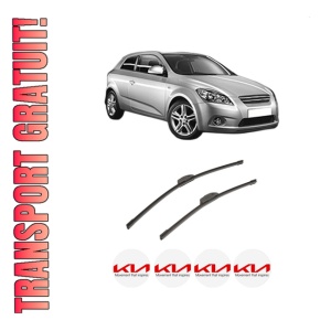 Set stergatoare auto KIA CEE'D Hatchback (ED) din 2006-2012, pentru parbriz auto, 2 bucati, Bosch Aerotwin Retrofit, din cauciuc siliconat rezistent, 4 Stickere Auto KIA