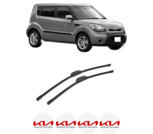 Set stergatoare auto KIA SOUL I (AM) din 2009-2014, pentru parbriz auto, 2 bucati, Bosch Aerotwin Retrofit, din cauciuc siliconat rezistent, 4 Stickere Auto KIA - Img 2