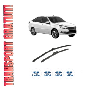 Set stergatoare auto LADA GRANTA Hatchback (2192_) din 2021, pentru parbriz auto, 2 bucati, Bosch Aerotwin Retrofit, din cauciuc siliconat rezistent, 4 Stickere Auto LADA