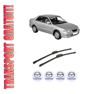 Set stergatoare auto MAZDA 626 V (GF) din 1997-2002, pentru parbriz auto, 2 bucati, Bosch Aerotwin Retrofit, din cauciuc siliconat rezistent, 4 Stickere Auto MAZDA