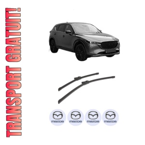 Set stergatoare auto MAZDA CX-5 (KF) din 2016-2023, pentru parbriz auto, 2 bucati, Bosch Aerotwin, din cauciuc siliconat rezistent, 4 Stickere Auto MAZDA