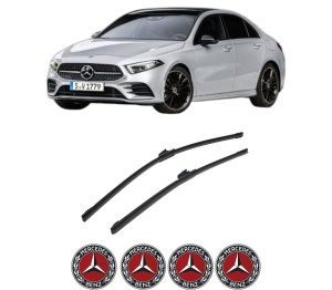 Set stergatoare auto MERCEDES-BENZ A-CLASS Saloon (V177) din 2018-2020, pentru parbriz auto, 2 bucati, Bosch Aerotwin, din cauciuc siliconat rezistent, 4 Stickere Auto MERCEDES-BENZ - Img 2