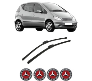 Set stergatoare auto MERCEDES-BENZ A-CLASS (W168) din 1997-2004, pentru parbriz auto, 2 bucati, Bosch Aerotwin Retrofit, din cauciuc siliconat rezistent, 4 Stickere Auto MERCEDES-BENZ - Img 2
