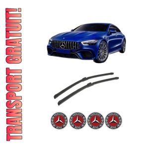 Set stergatoare auto MERCEDES-BENZ AMG GT (X290) din 2018-2022, pentru parbriz auto, 2 bucati, Bosch Aerotwin, din cauciuc siliconat rezistent, 4 Stickere Auto MERCEDES-BENZ