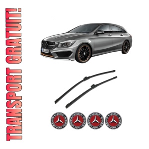 Set stergatoare auto MERCEDES-BENZ CLA Shooting Brake (X117) din 2015-2019, pentru parbriz auto, 2 bucati, Bosch Aerotwin, din cauciuc siliconat rezistent, 4 Stickere Auto MERCEDES-BENZ