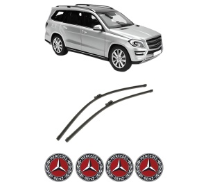 Set stergatoare auto MERCEDES-BENZ GL-CLASS (X166) din 2012-2015, pentru parbriz auto, 2 bucati, Bosch Aerotwin, din cauciuc siliconat rezistent, 4 Stickere Auto MERCEDES-BENZ - Img 2