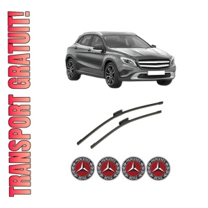 Set stergatoare auto MERCEDES-BENZ GLA-CLASS (X156) din 2013-2019, pentru parbriz auto, 2 bucati, Bosch Aerotwin Multi, din cauciuc siliconat rezistent, 4 Stickere Auto MERCEDES-BENZ
