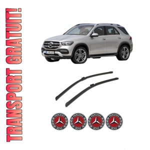 Set stergatoare auto MERCEDES-BENZ GLE (V167) din 2018-2023, pentru parbriz auto, 2 bucati, Bosch 0, din cauciuc siliconat rezistent, 4 Stickere Auto MERCEDES-BENZ