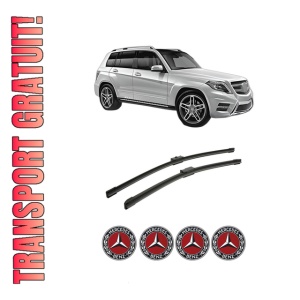 Set stergatoare auto MERCEDES-BENZ GLK-CLASS (X204) din 2008-2015, pentru parbriz auto, 2 bucati, Bosch Aerotwin, din cauciuc siliconat rezistent, 4 Stickere Auto MERCEDES-BENZ