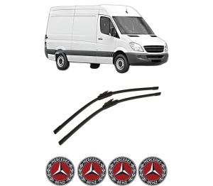 Set stergatoare auto MERCEDES-BENZ SPRINTER 3,5-t Van (B906) din 2006-2018, pentru parbriz auto, 2 bucati, Bosch Aerotwin, din cauciuc siliconat rezistent, 4 Stickere Auto MERCEDES-BENZ - Img 2