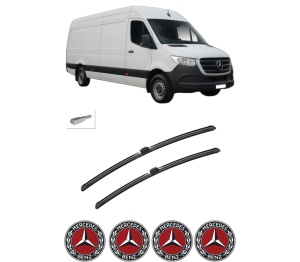 Set stergatoare auto MERCEDES-BENZ SPRINTER 4-t Van (B907, B910) din 2018-2025, pentru parbriz auto, 2 bucati, Bosch Aerotwin, din cauciuc siliconat rezistent, 4 Stickere Auto MERCEDES-BENZ - Img 2