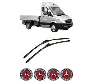 Set stergatoare auto MERCEDES-BENZ SPRINTER 5-t Platform/Chassis (B906) din 2006-2018, pentru parbriz auto, 2 bucati, Bosch Aerotwin, din cauciuc siliconat rezistent, 4 Stickere Auto MERCEDES-BENZ - Img 2