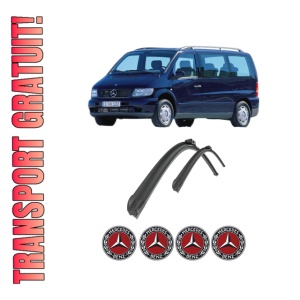 Set stergatoare auto MERCEDES-BENZ V-CLASS Van (638/2) din 1996-2003, pentru parbriz auto, 2 bucati, Bosch Aerotwin Retro Truck, din cauciuc siliconat rezistent, 4 Stickere Auto MERCEDES-BENZ